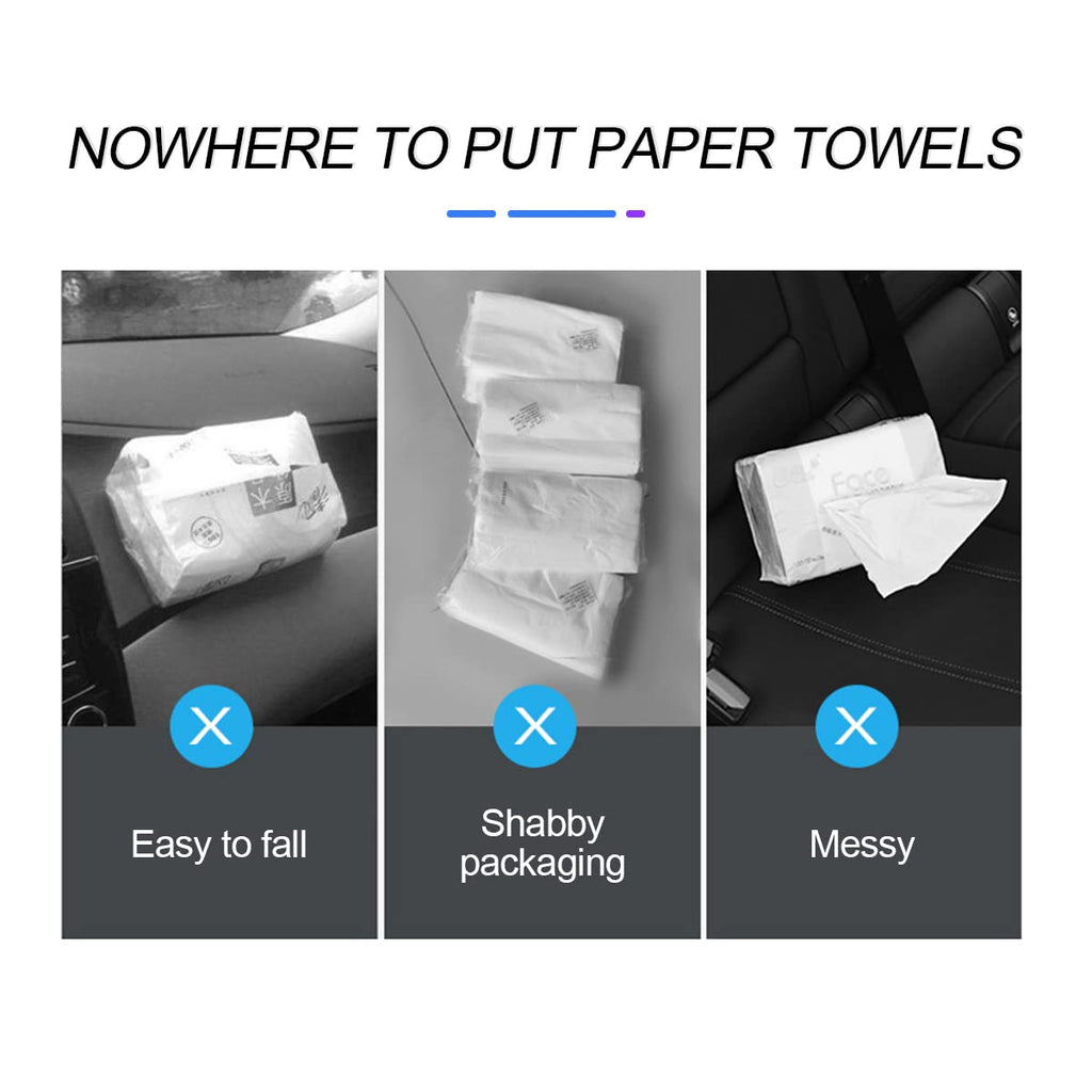 Car Tissue Leather  Box Organizer