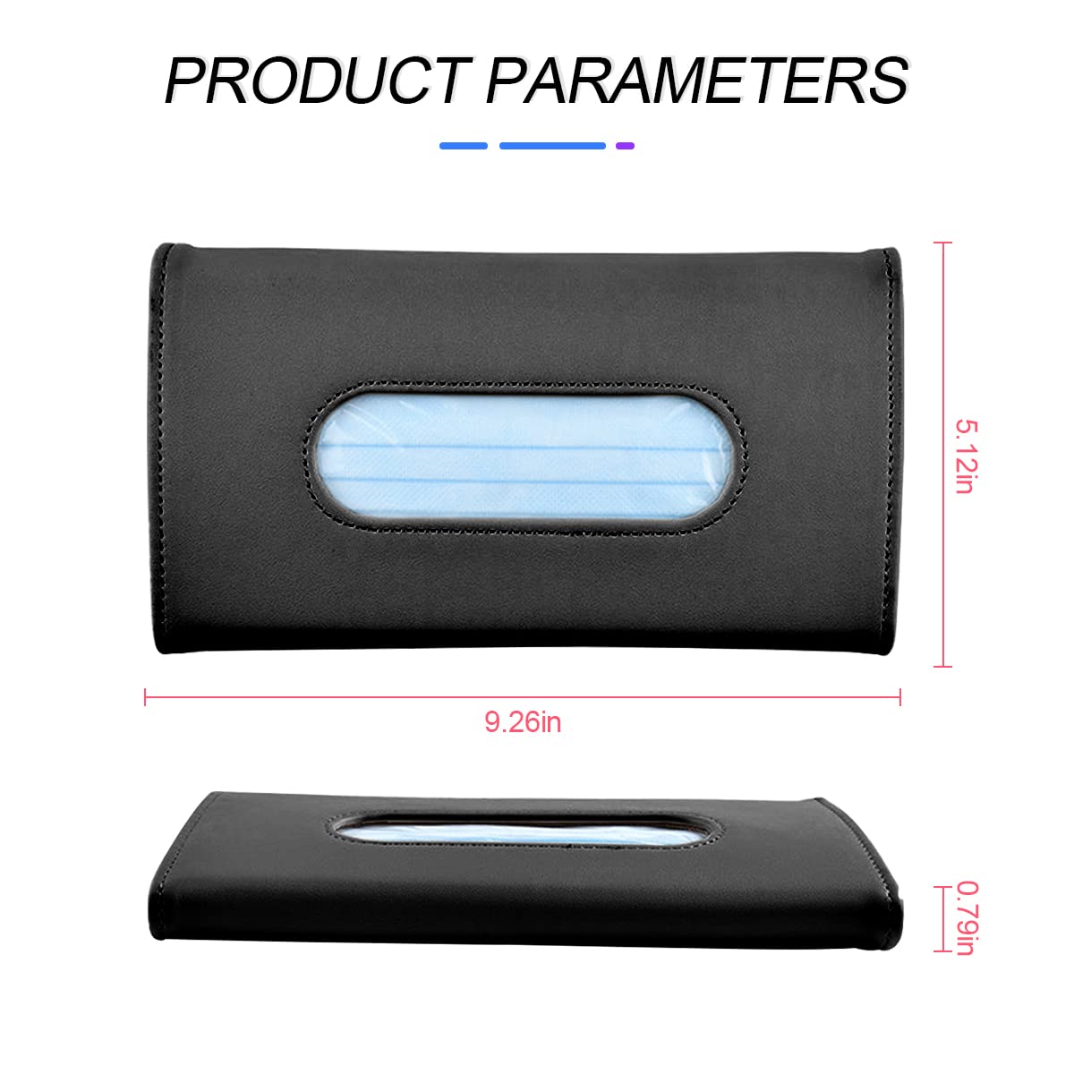 Car Tissue Leather  Box Organizer