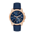 Leather Analog Blue Dial Men Watch Blue Band