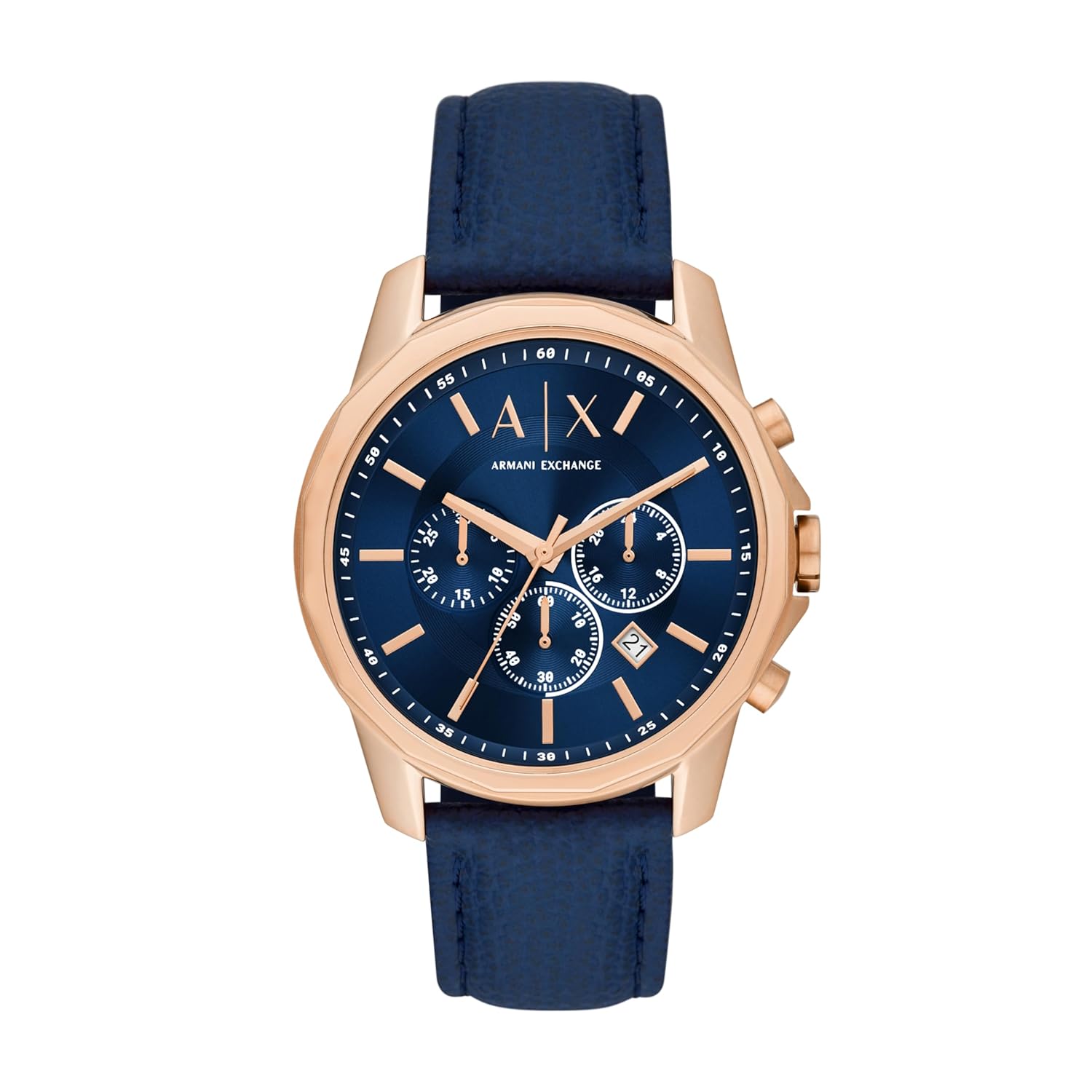 Leather Analog Blue Dial Men Watch Blue Band