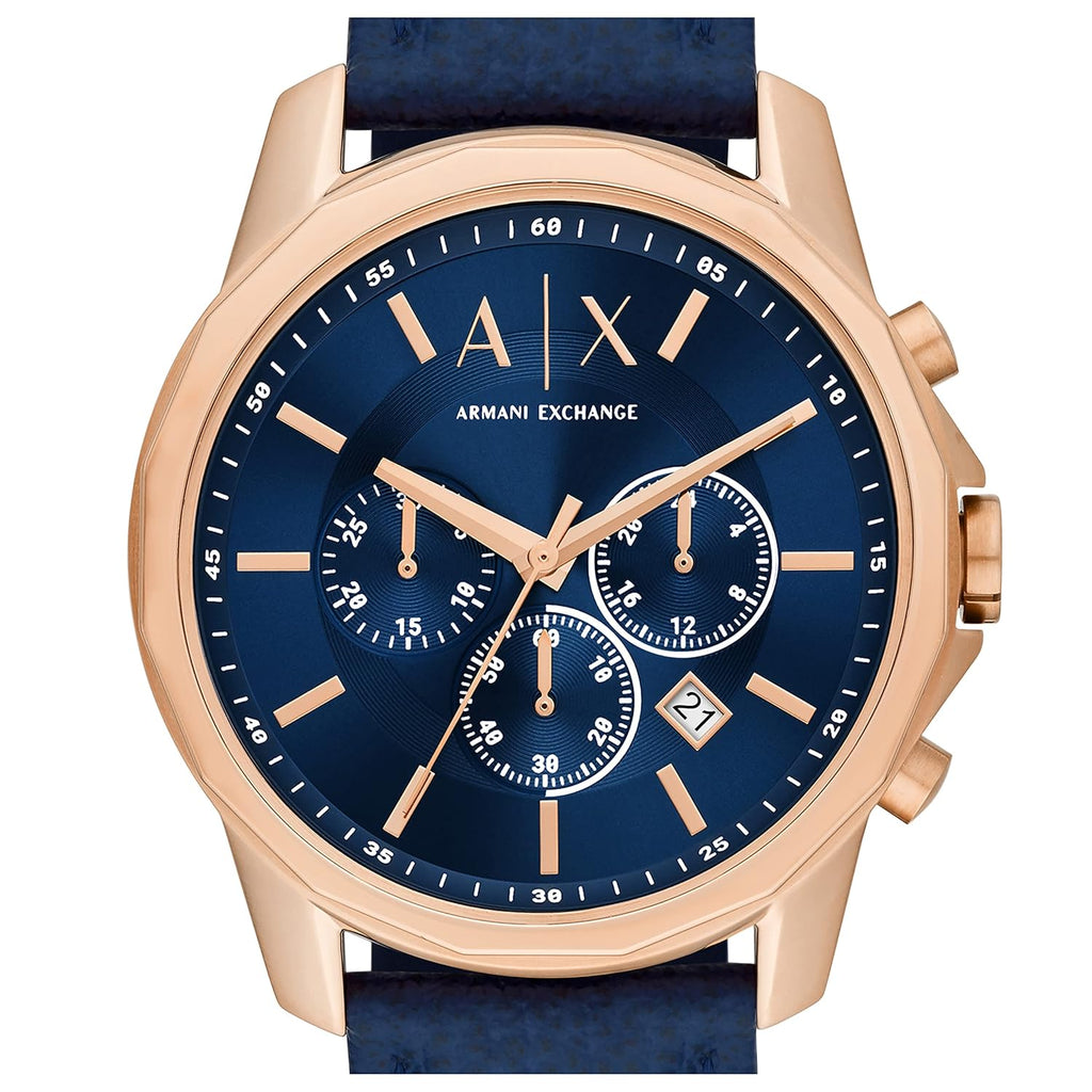 Leather Analog Blue Dial Men Watch Blue Band