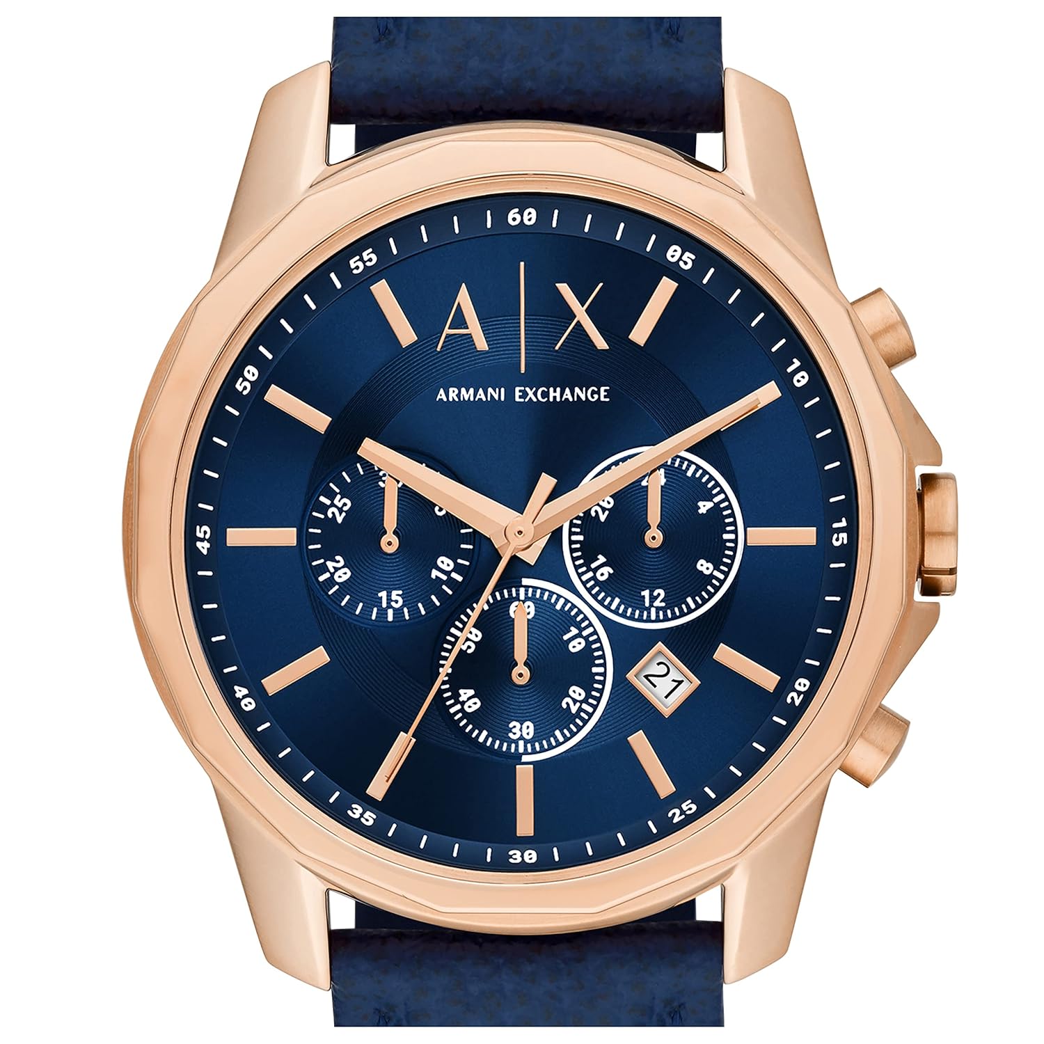 Leather Analog Blue Dial Men Watch Blue Band