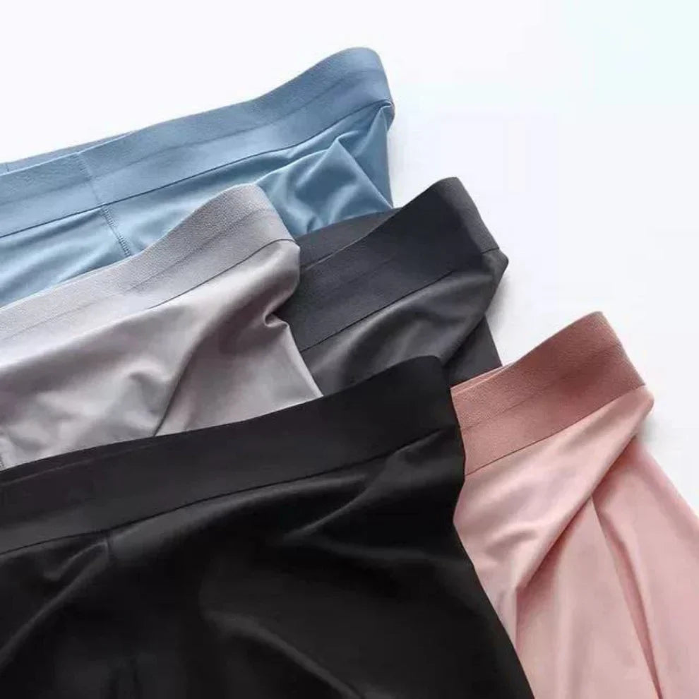 Men's Seamless Ice Silk Boxer Briefs: Breathable, Antibacterial Comfort