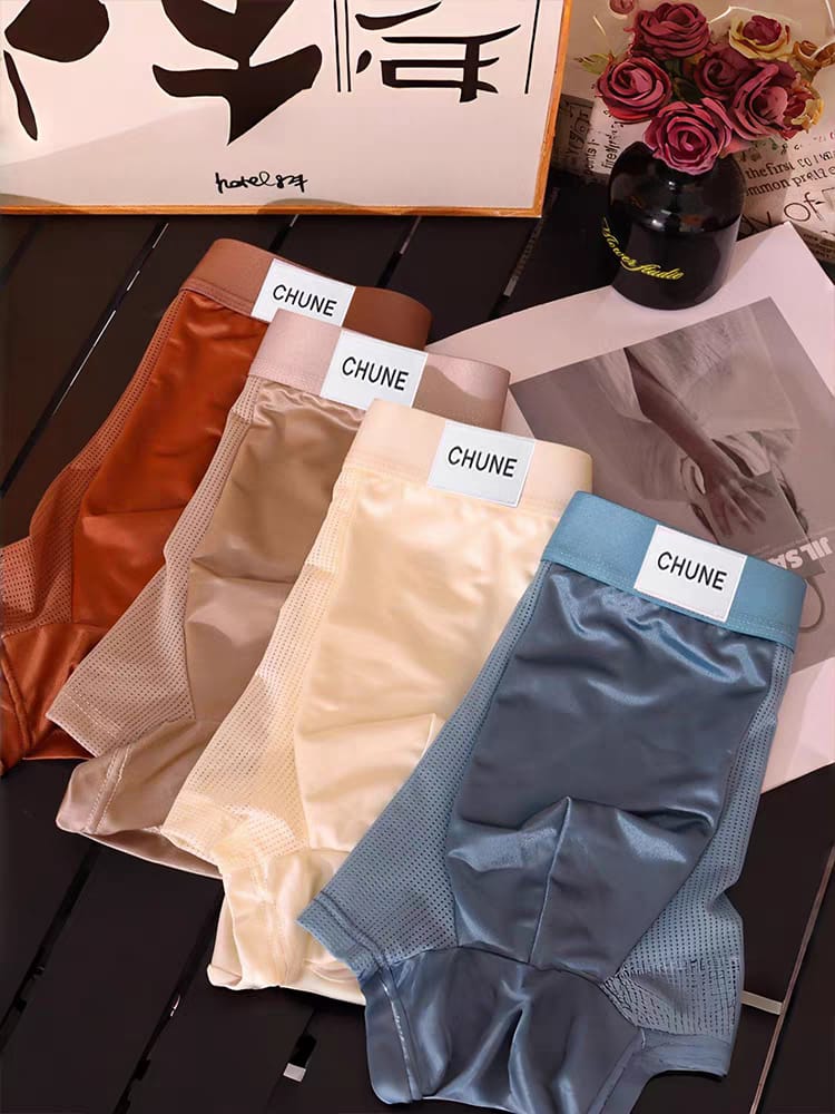 Men's 3-Pack Seamless Ice Silk Boxer Briefs