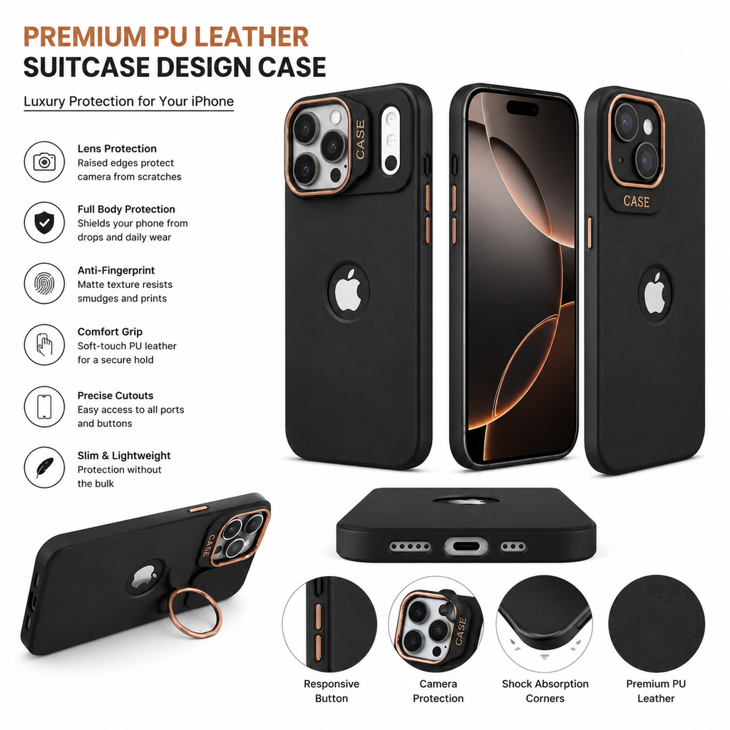 iPhone Suitcase Design PU Leather Case Cover