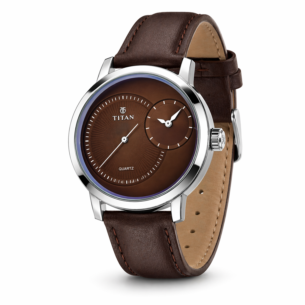 Prestige Brown Dial Leather Watch