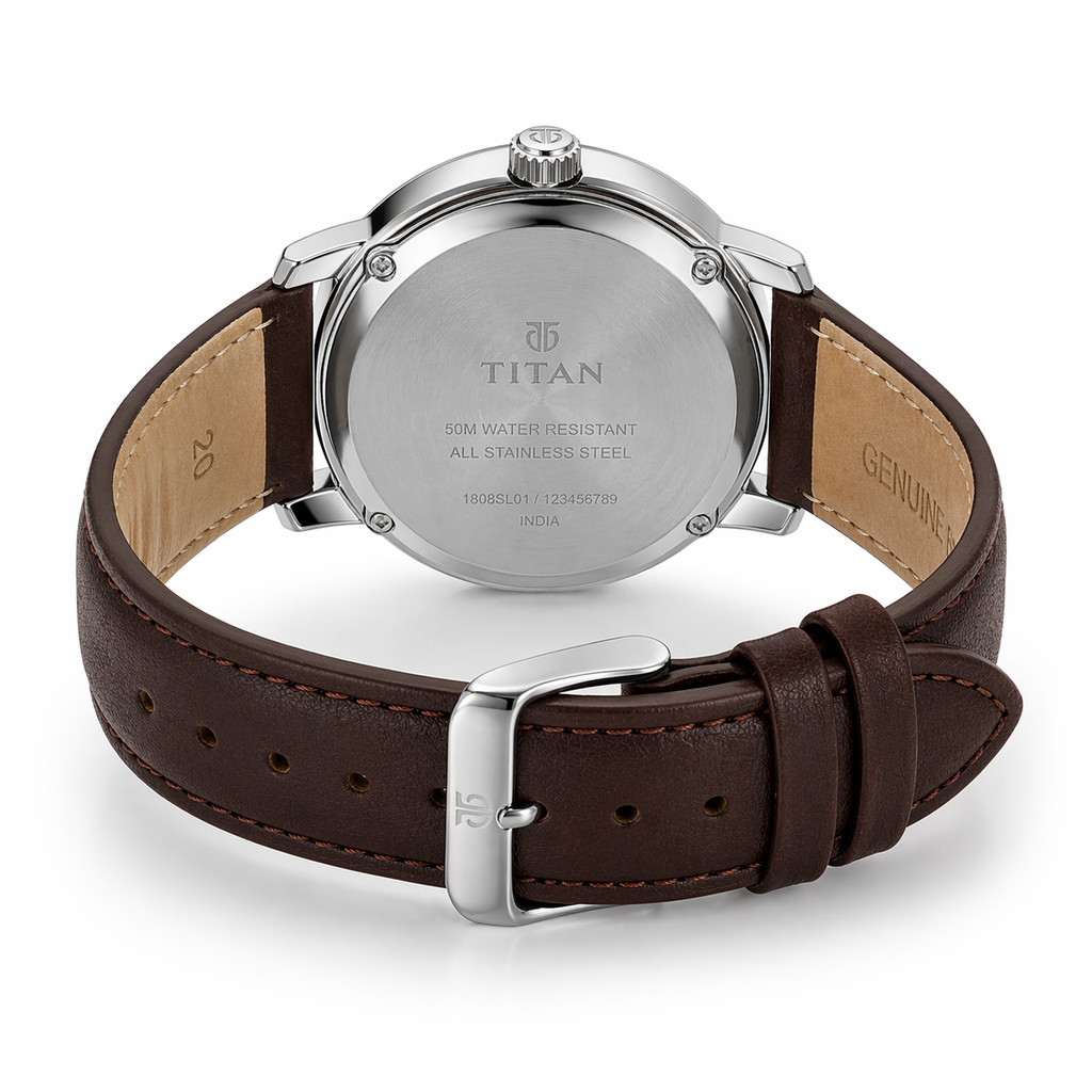 Prestige Brown Dial Leather Watch