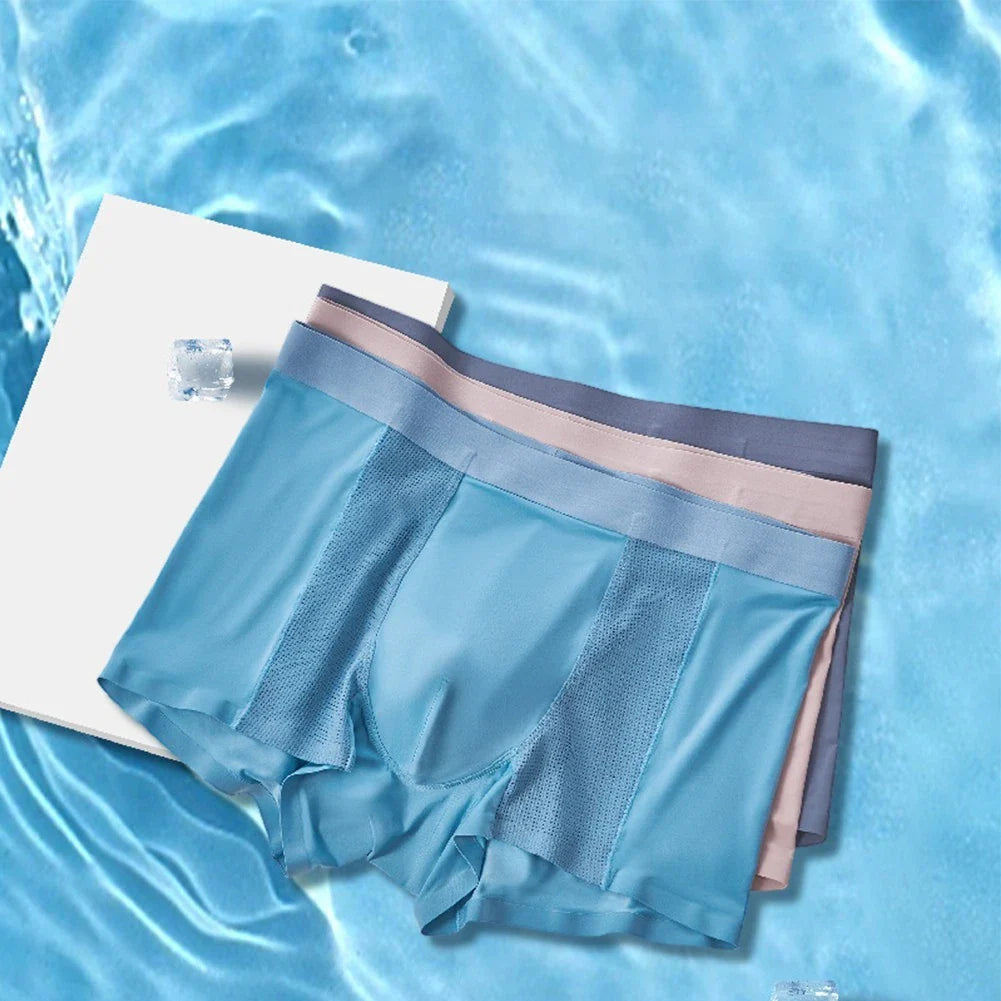 Premium Ice Silk Textured Boxer Briefs